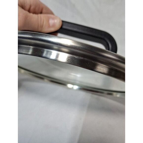 Pampered Chef Glass Replacement Lid Only 7-1/2” Inner Rim is 6 3/4", 23C - Picture 5 of 5